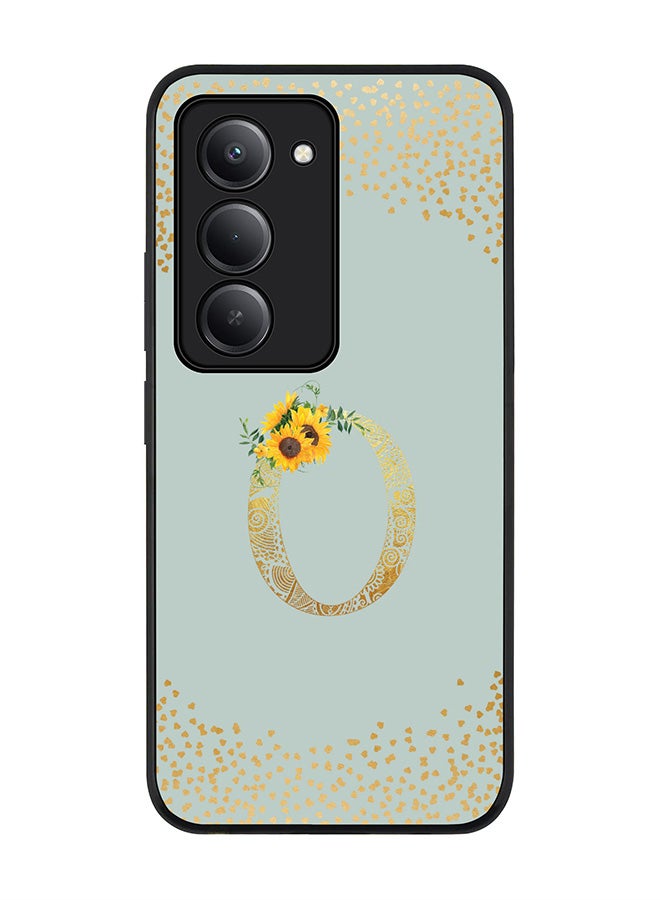 Stylizedd For Xiaomi Redmi 15 5G Case,Slim fit Camera Protection, Shockproof Thin Phone cover  - Custom Floral Monogram - O  (Light Grey ) - Image 1
