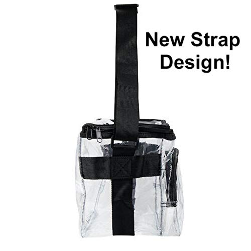 Dycica Large Clear Lunch Bags For Work See Through Plastic Lunch Box with Adjustable Strap and Front Storage Compartment Transparent Lunch Bags For Men and Women - Image 3