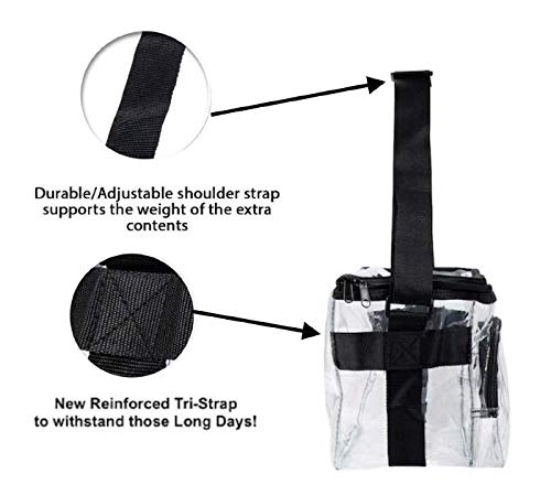 Dycica Large Clear Lunch Bags For Work See Through Plastic Lunch Box with Adjustable Strap and Front Storage Compartment Transparent Lunch Bags For Men and Women - Image 4