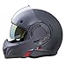 BEON Full Face Motorcycle Helmet DOT Approved 180 Reversible Chin Guard Modular Pilot Helmet with AntiFog Dual Visors for Adult Men Women Matte Titanium XXLarge - Image 2