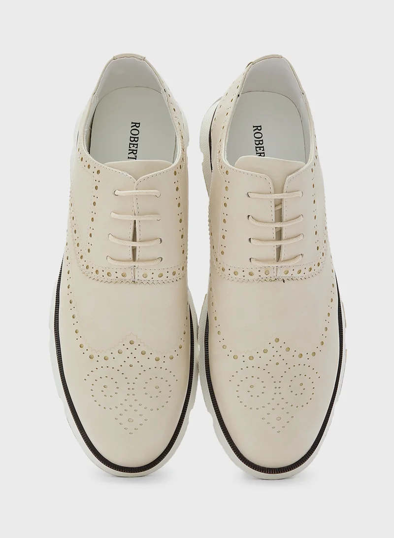 روبرت وود Brogue Design Oxford Casual Lace Ups
