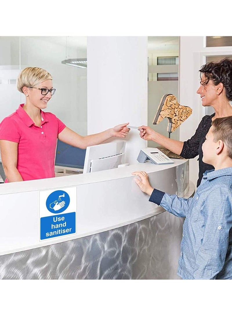 SYOSI Please Use Hand Sanitiser Sign, A5 Self Adhesive Vinyl Sticker The clearest Sanitise your hands Safety Sign - Image 4