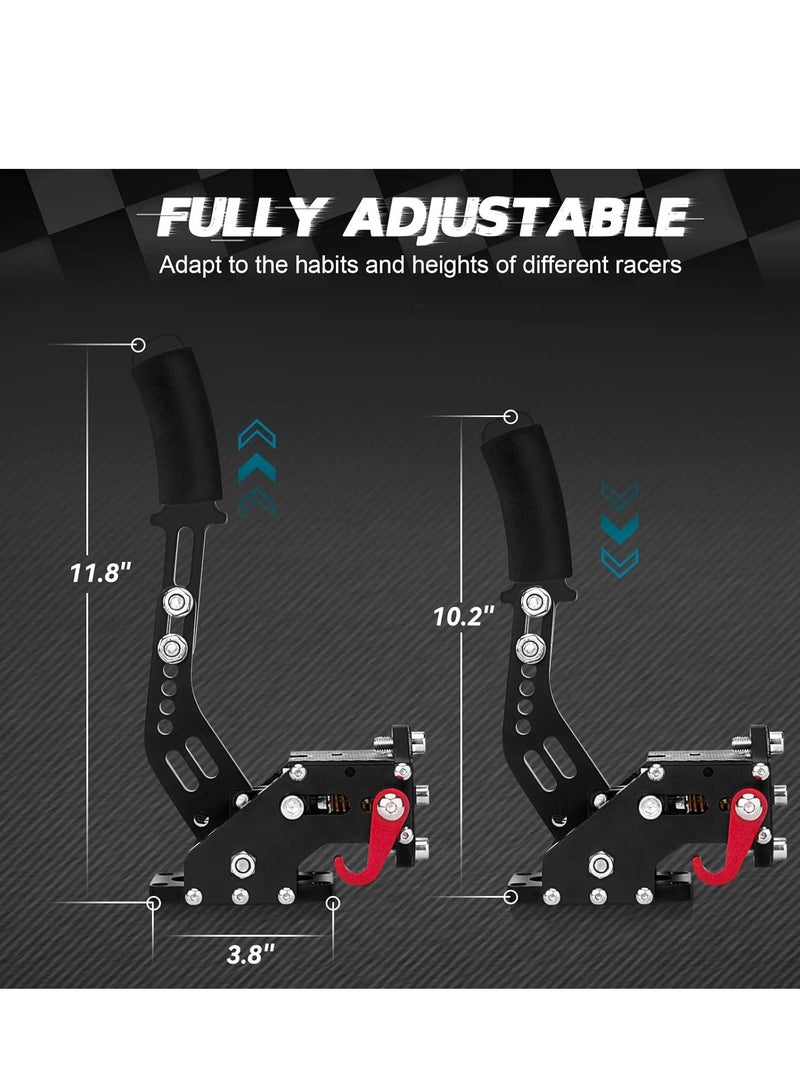 SYOSI 64Bit PC USB Handbrake, Upgrade SIM Racing Games Handbrake for LO GITECH G25 G27 G29 T500 T300 THRUST MASTER FANATECOSW DIRT RALLY, 2M Nylon CableReinforced SpringBlack+Clamp - Image 5