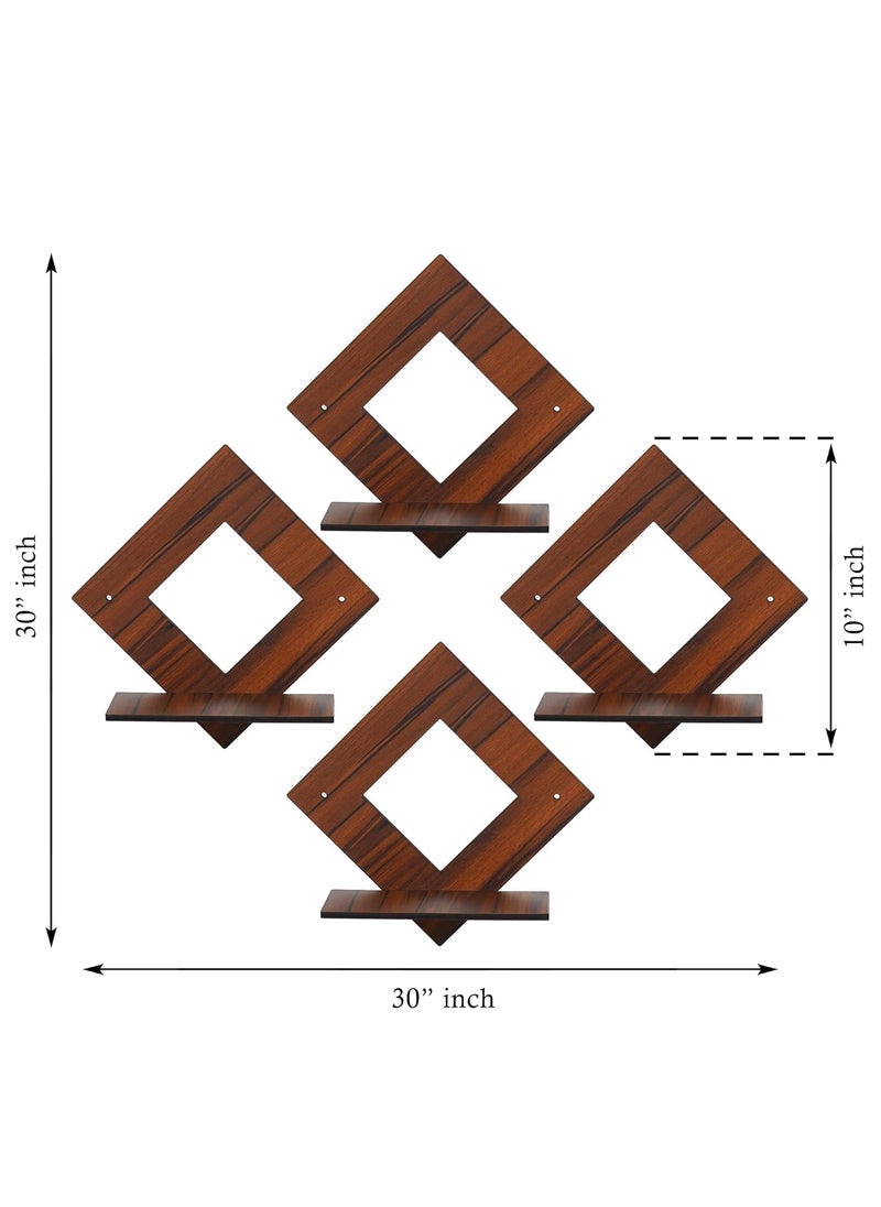 Ingo creation Ingo creation Wooden Wall Shelf Shelves Art Hanging Decor for Wall Diwali Decoration Floating Display Rack Shelves Artwork for Living Room Kitchen Bedroom Wall Shelves for Home Decor Items  - Image 2