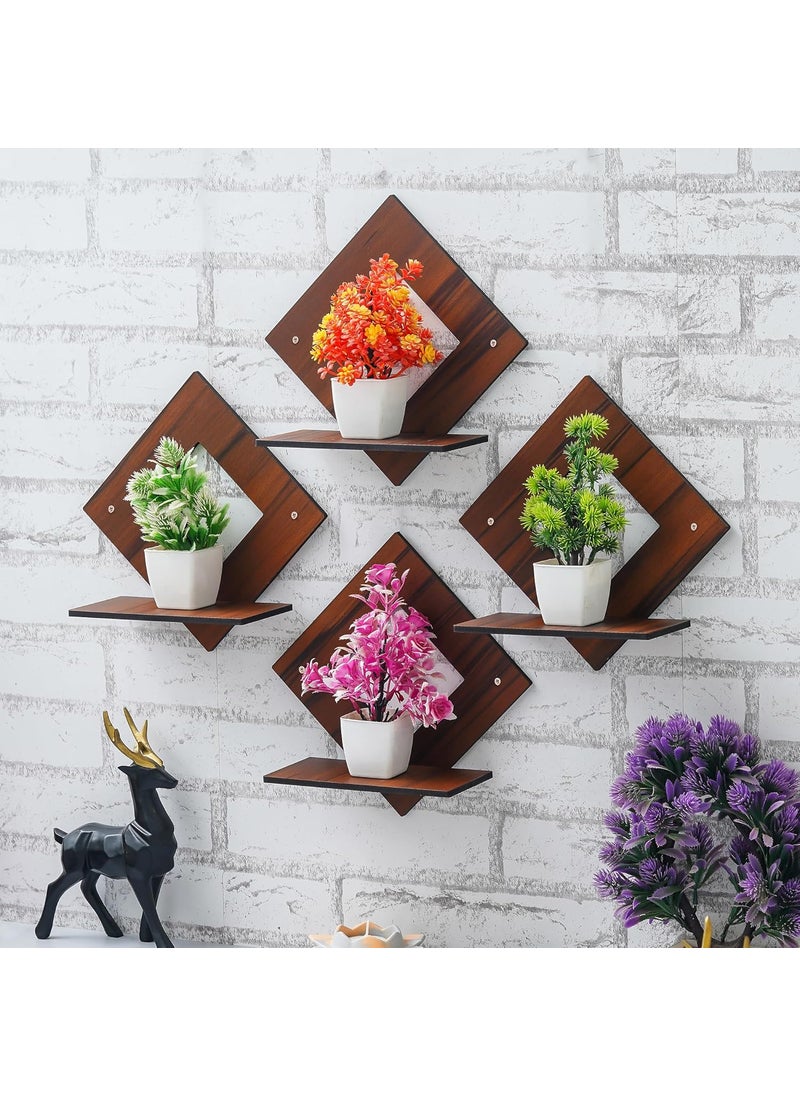 Ingo creation Ingo creation Wooden Wall Shelf Shelves Art Hanging Decor for Wall Diwali Decoration Floating Display Rack Shelves Artwork for Living Room Kitchen Bedroom Wall Shelves for Home Decor Items  - Image 1