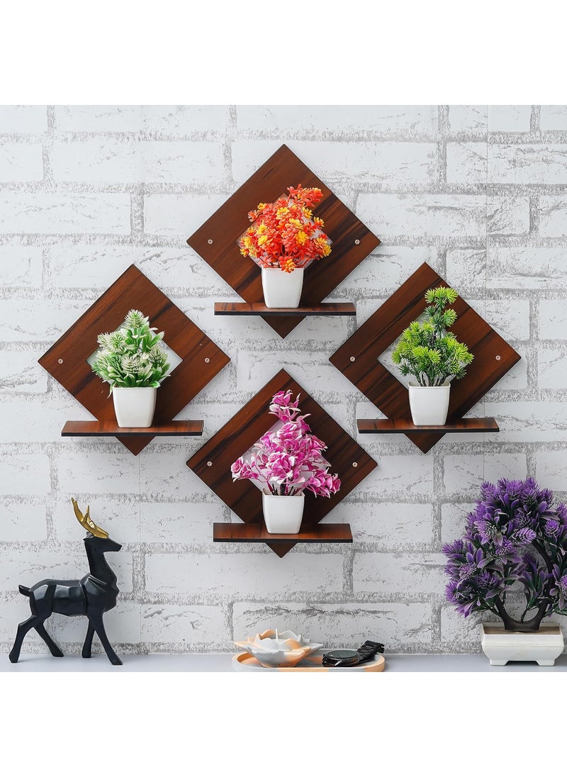 Ingo creation Ingo creation Wooden Wall Shelf Shelves Art Hanging Decor for Wall Diwali Decoration Floating Display Rack Shelves Artwork for Living Room Kitchen Bedroom Wall Shelves for Home Decor Items  - Image 3
