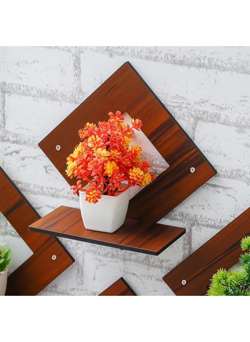 Ingo creation Ingo creation Wooden Wall Shelf Shelves Art Hanging Decor for Wall Diwali Decoration Floating Display Rack Shelves Artwork for Living Room Kitchen Bedroom Wall Shelves for Home Decor Items  - Image 5