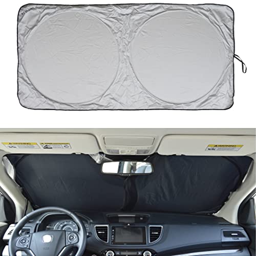 A1 Shades Car Windshield Sun Shade with Storage Pouch by A1 Sunshade Retractable Automotive Car Truck SUV Front Window Shield Blocker Screen Visor Protector Cover for Auto Interior Accessories for Heat Medium - Image 1