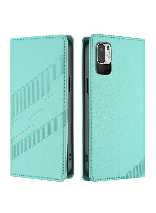 اس-توب جراب لهاتف Redmi 10 4G محفظة جلدية متعددة الوظائف منقوشة بتصميم كلاسيكي - Image 2