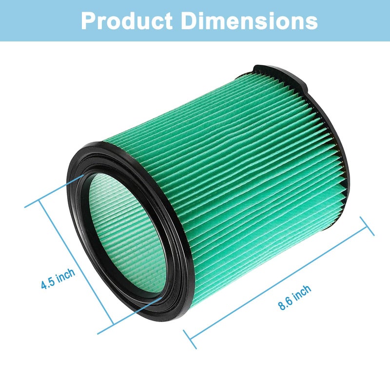 Rjnlsc 2 Pack VF6000 Filter for Ridgid 5-20 Gallon Wet Dry Vacuums WD5500 WD0671 WD6425 WD7000 WD1280 WD1851 WD1680 WD1956 RV2400A 1400RV RV2600B - Image 4