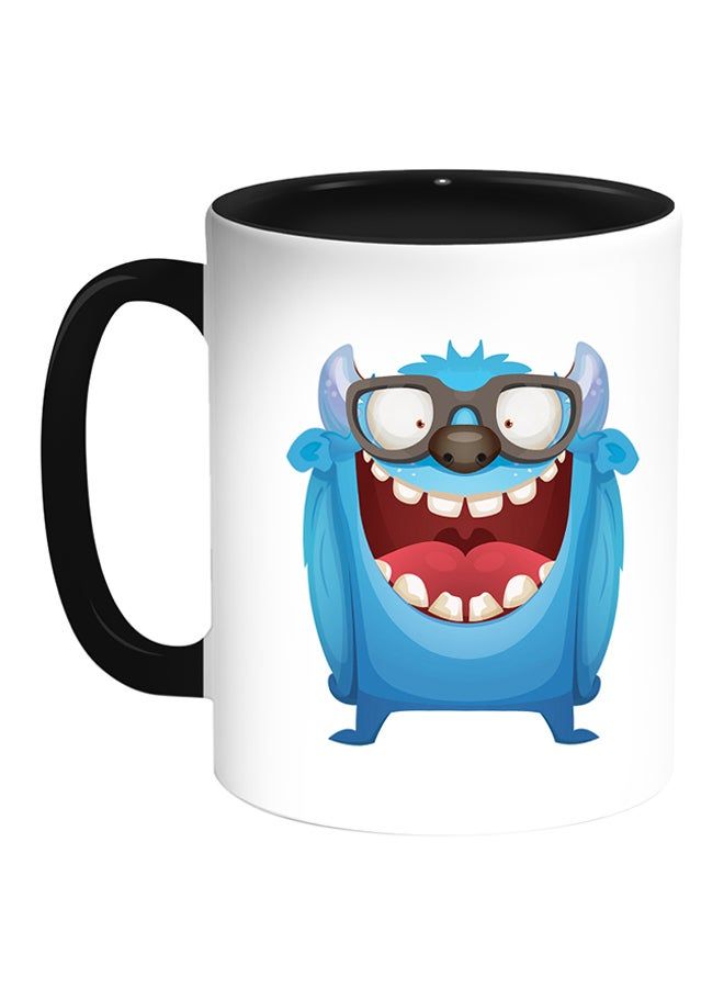 RKN Cartoons Printed Coffee Mug White Black 11 ounce - Image 1