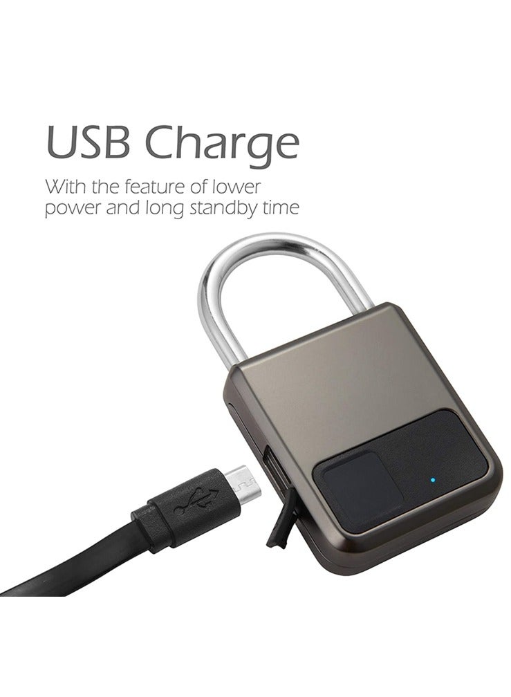 Fingerprint Padlock Waterproof Smart Keyless Security Locker Fingerprint Lock Anti Theft USB Charge For Bike Gym Locker Luggage 2Pcs - Image 2