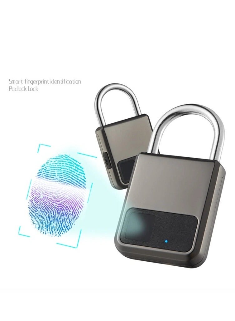 Fingerprint Padlock Waterproof Smart Keyless Security Locker Fingerprint Lock Anti Theft USB Charge For Bike Gym Locker Luggage 2Pcs - Image 1