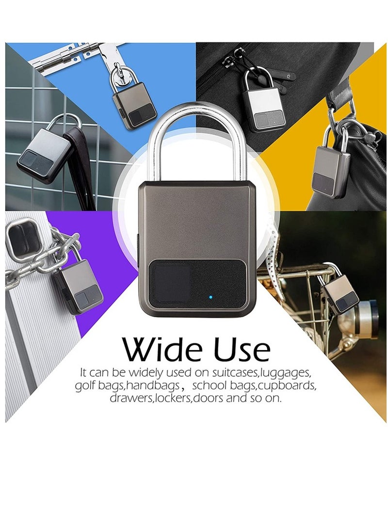 Fingerprint Padlock Waterproof Smart Keyless Security Locker Fingerprint Lock Anti Theft USB Charge For Bike Gym Locker Luggage 2Pcs - Image 4