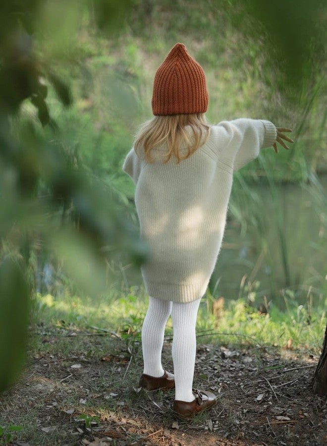 Mini angel Baby Tights White Toddler Ribbed Knit Leggings 2-4 Years Cotton Stockings Pantyhose 1 Pack (White,L) - Image 4