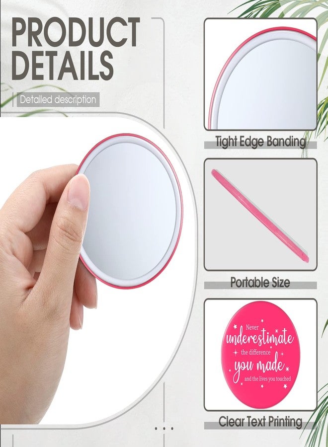 Hoolerry 24 Pcs Pink Inspirational Compact Mirror Bulk 2.8 Inch Small Round Purse Pocket Portable Travel Makeup Mirror for Women Coworkers Staff Employee Appreciation Wedding Bridal Shower Gifts - Image 5