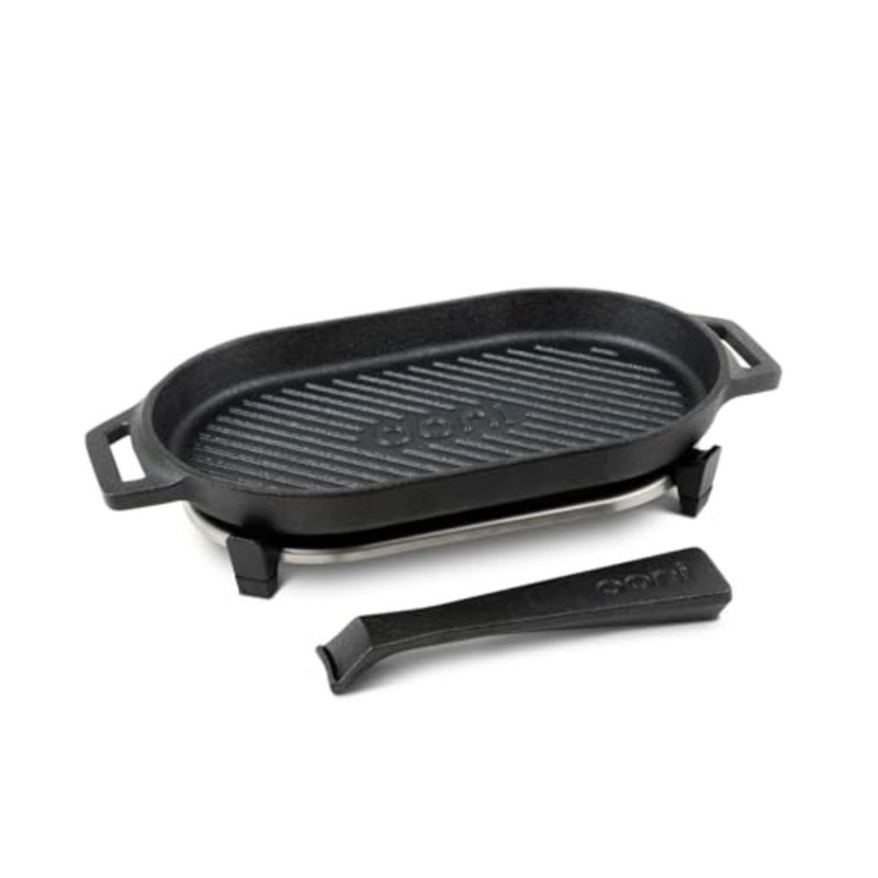 ooni Cast Iron Grizzler Plate - Griddle Cast Iron Pan - Cast Iron Cookware with Removable Handle - Cast Iron Griddle - Pre-Seasoned Oven Safe - Image 2