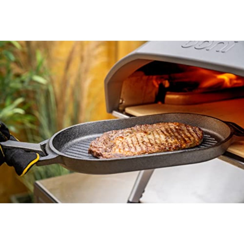 ooni Cast Iron Grizzler Plate - Griddle Cast Iron Pan - Cast Iron Cookware with Removable Handle - Cast Iron Griddle - Pre-Seasoned Oven Safe - Image 5
