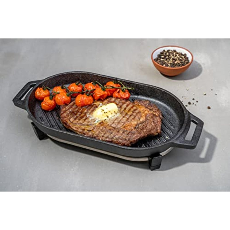 ooni Cast Iron Grizzler Plate - Griddle Cast Iron Pan - Cast Iron Cookware with Removable Handle - Cast Iron Griddle - Pre-Seasoned Oven Safe - Image 3