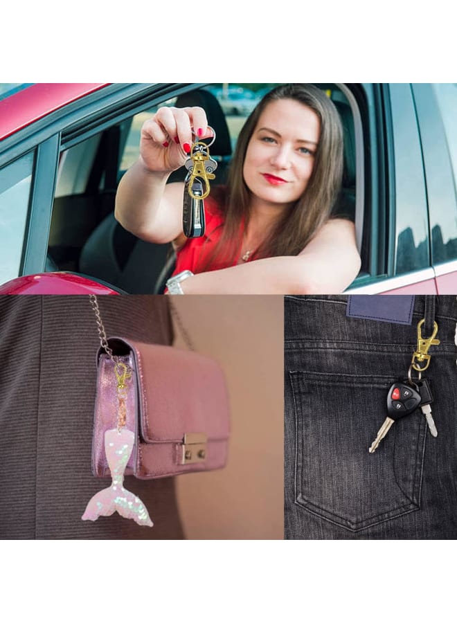 Set of Rotating Key Rings [60 Pieces], 30pcs Key Hooks Rings + 30pcs Rotating Carabiner Clasps for Jewellery, Handbag, Shoulder Bag - DIY Accessories  - Image 5