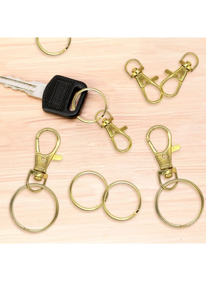 Set of Rotating Key Rings [60 Pieces], 30pcs Key Hooks Rings + 30pcs Rotating Carabiner Clasps for Jewellery, Handbag, Shoulder Bag - DIY Accessories  - Image 2