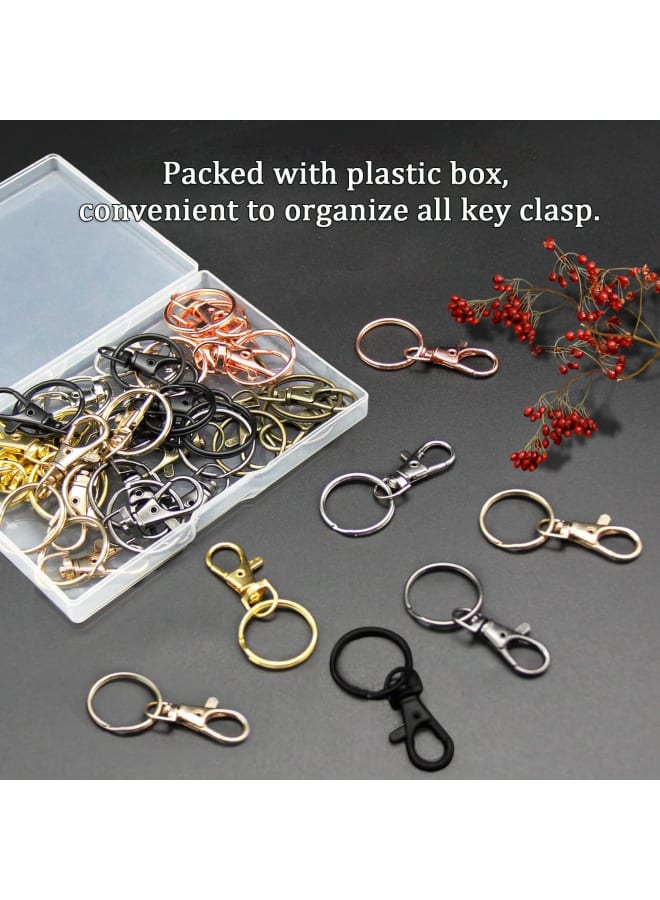 Set of Rotating Key Rings [60 Pieces], 30pcs Key Hooks Rings + 30pcs Rotating Carabiner Clasps for Jewellery, Handbag, Shoulder Bag - DIY Accessories  - Image 4
