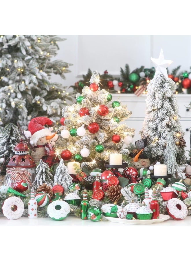 Sea Team 80Pack Assorted Shatterproof Christmas Ball Ornaments Set Decorative Baubles Pendants with Reusable Handheld Gift Package for Xmas Tree Rose Gold - Image 5