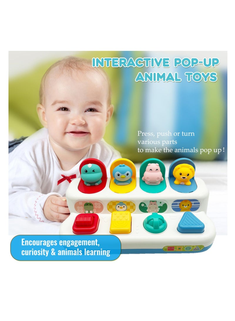 لعبة ديناصور تفاعلية منبثقة للأطفال الصغار والرضع، لعبة تعليمية للتعلم المبكر وتنمية الدماغ، للأعمار من 18 شهرًا فما فوق (حيوانات)، هدايا عيد ميلاد للأولاد والبنات - Image 5