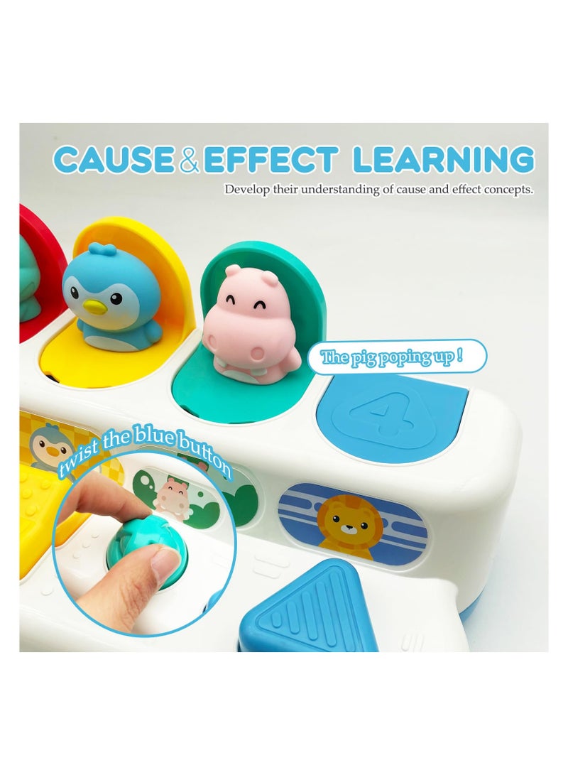 لعبة ديناصور تفاعلية منبثقة للأطفال الصغار والرضع، لعبة تعليمية للتعلم المبكر وتنمية الدماغ، للأعمار من 18 شهرًا فما فوق (حيوانات)، هدايا عيد ميلاد للأولاد والبنات - Image 3