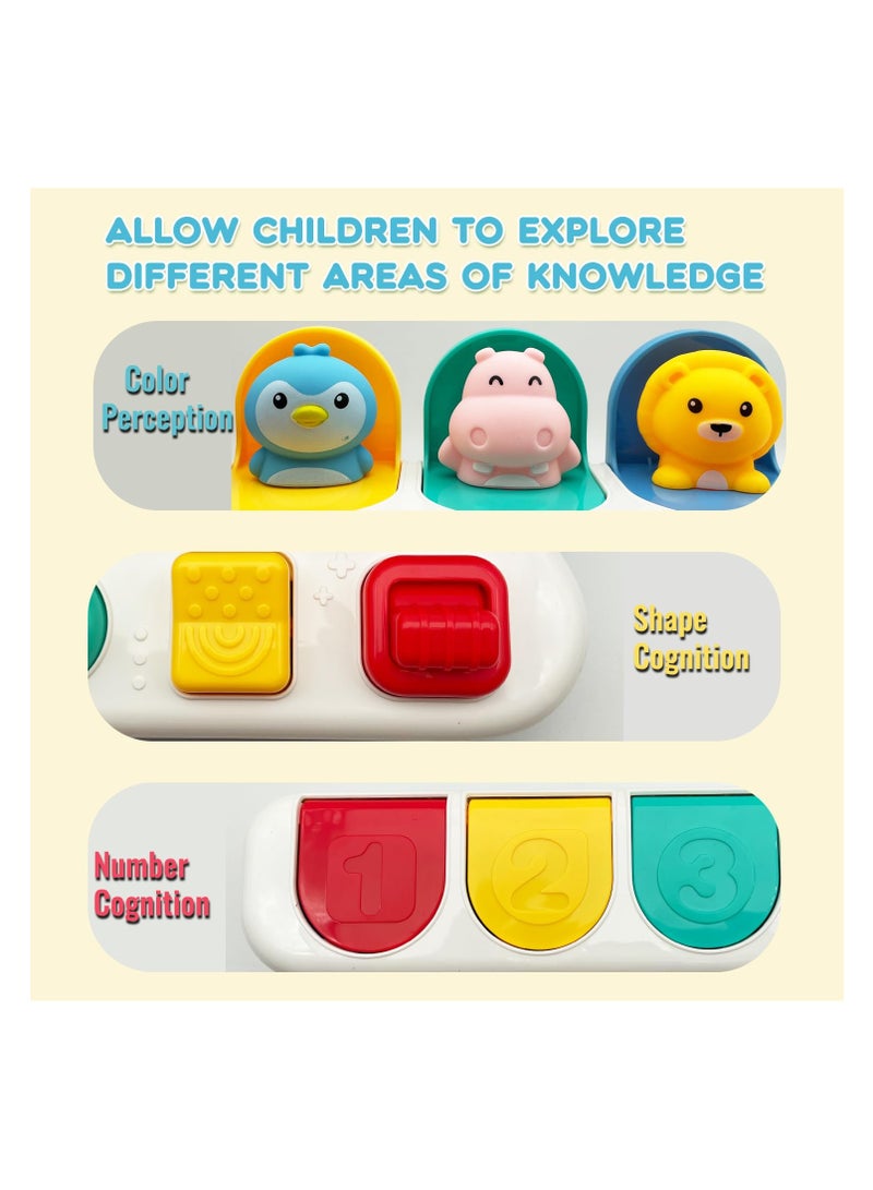 لعبة ديناصور تفاعلية منبثقة للأطفال الصغار والرضع، لعبة تعليمية للتعلم المبكر وتنمية الدماغ، للأعمار من 18 شهرًا فما فوق (حيوانات)، هدايا عيد ميلاد للأولاد والبنات - Image 4