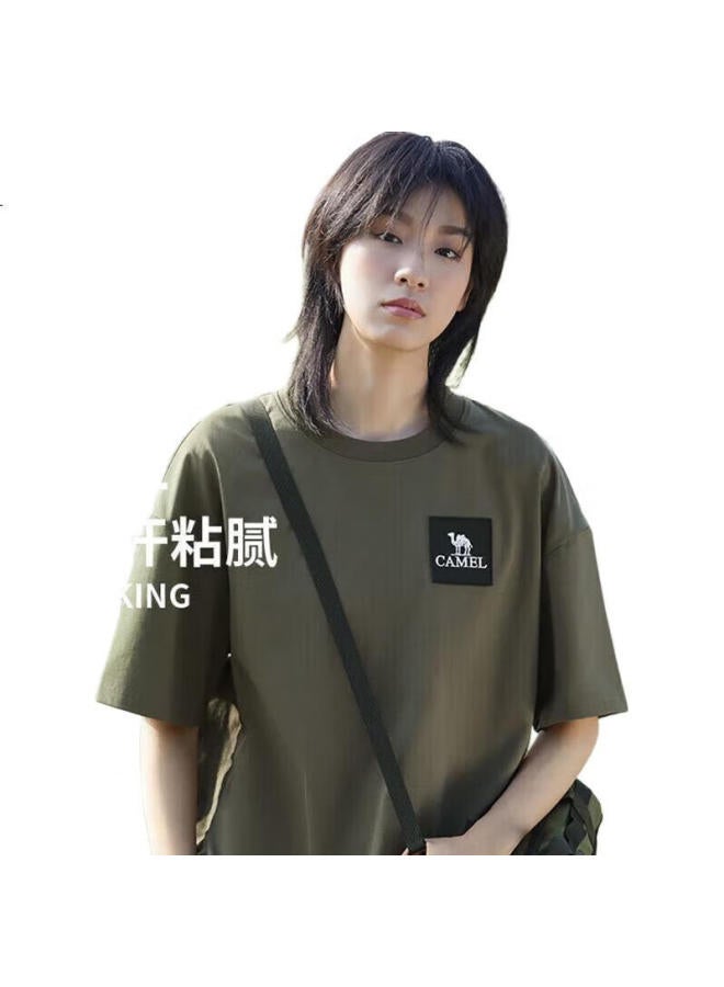 Camel Outdoor Quick Dry T-Shirt Men Women Elastic Round Neck Loose Casual Short Sleeve [Mountain Series] A13Bavv058-1 - Image 1