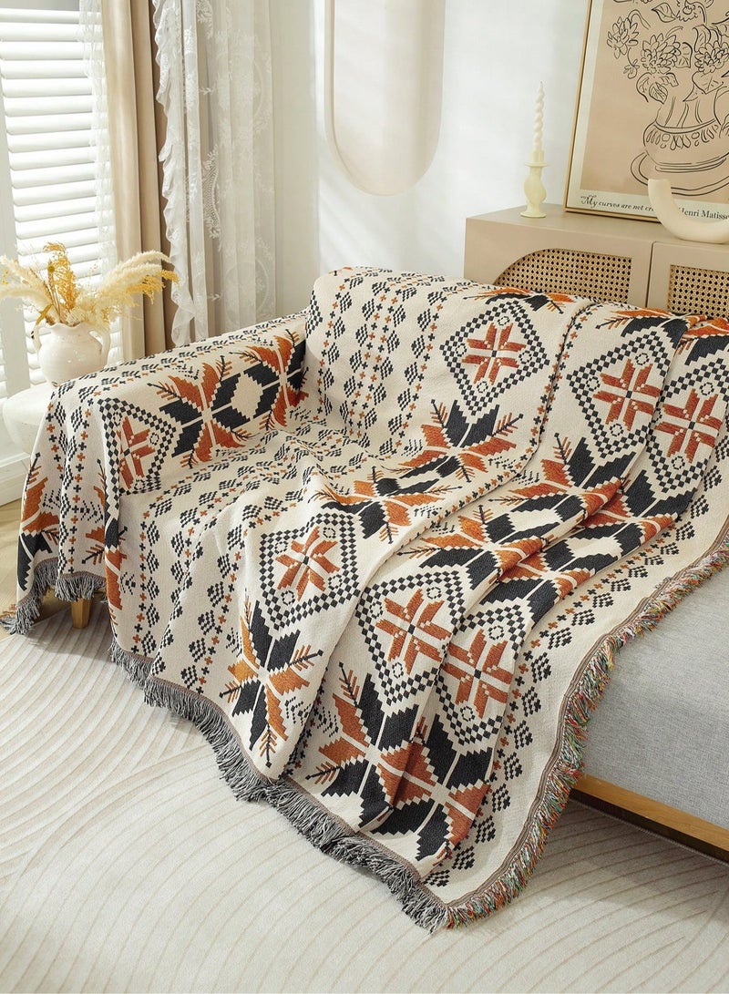 قطعة واحدة من غطاء أريكة شينيل متعدد الاستخدامات – بطانية رمي أنيقة بشرّابات – غطاء واقٍ لجميع الفصول للأريكة والسرير – مقاوم للخدوش والغبار – مثالي لغرفة المعيشة وغرفة النوم وعربة الـ RV والاستخدام الخارجي - Image 2