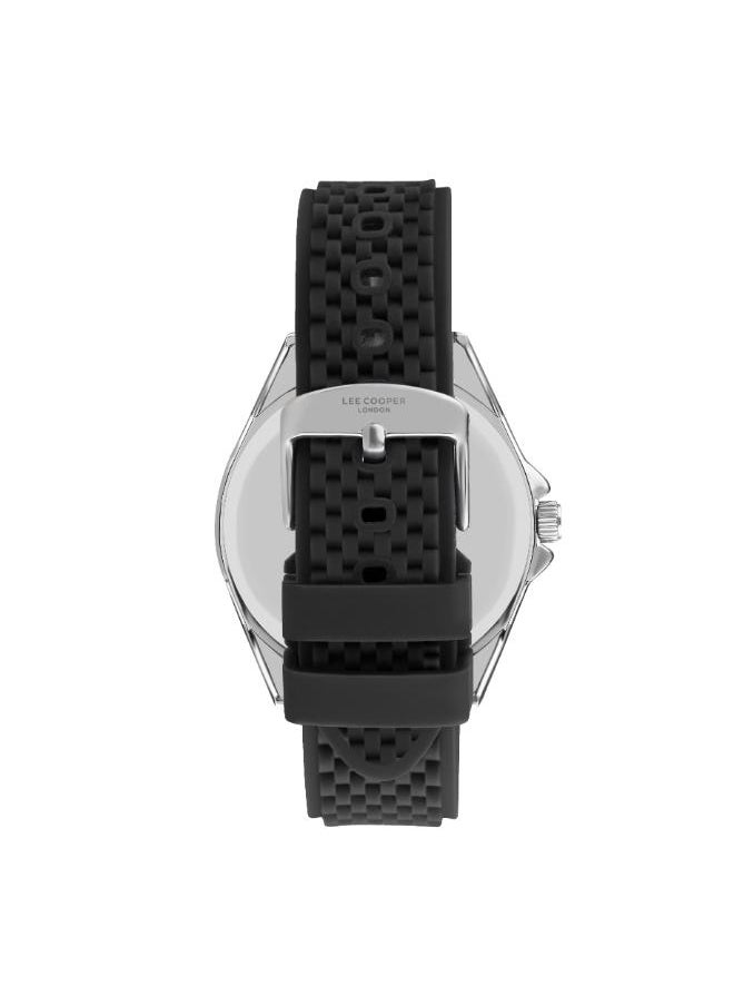 Lee Cooper LC07361.351 Men's Analog Display Watch & Silicone Strap Black