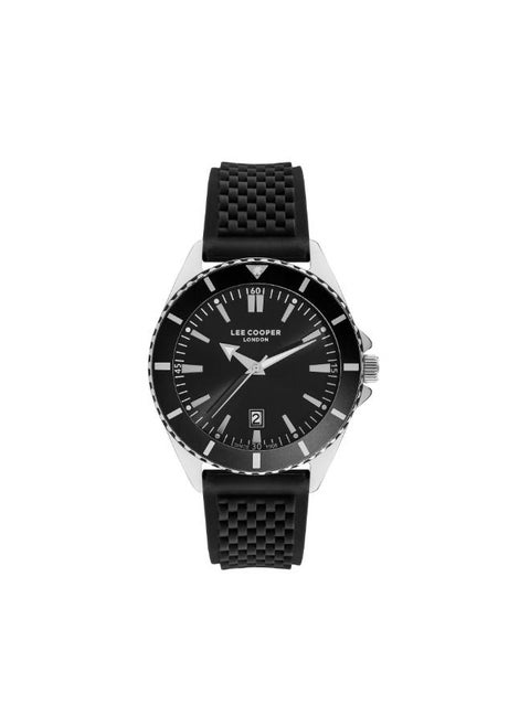 Lee Cooper LC07361.351 Men's Analog Display Watch & Silicone Strap Black
