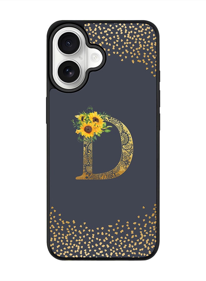 Stylizedd iPhone 17 Case, [Compatible with MagSafe] Slim Magnetic cover Phone Case iPhone 17 -Custom Floral Monogram - D  (Grey ) - Image 1