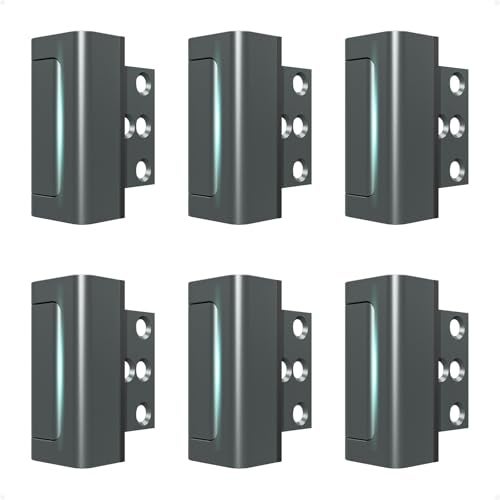 Greatalent 6Pack Home Security Door Reinforcement Lock Childproof Door Lock for Kid Safety Door Latch Stopper for Front Door Inside Top of Door Aluminum Construction Finish - Image 1