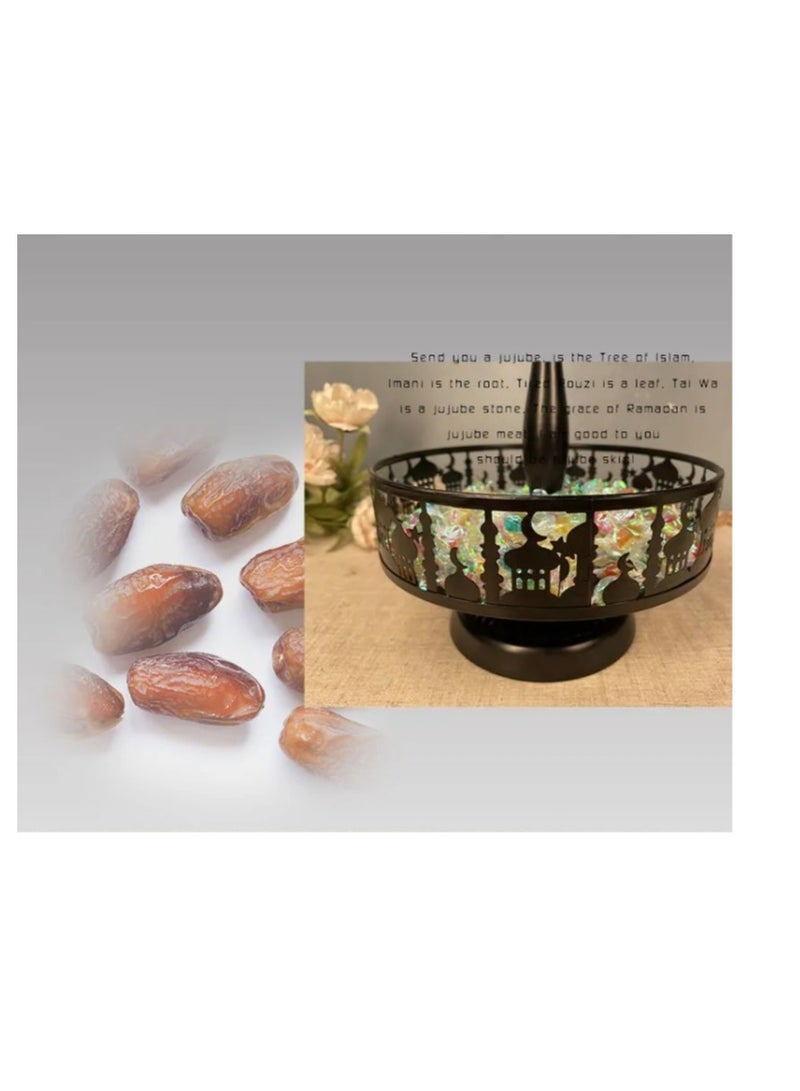 Y&D طقم صينية رمضان للزينة المنزلية ذو طبقتين - صينية حديدية مبارك - رف حلوى - رف كعك قابل للإزالة - مستلزمات الحفلات - Image 2