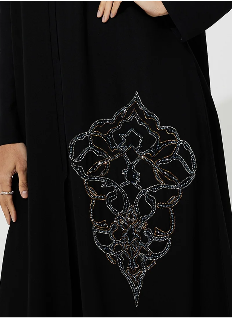 Rosette Abaya Elegant Abaya with Embroidery Hand Work