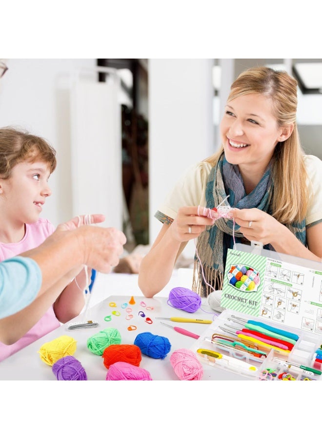 Relex 113 PCS Crochet Kit for Beginners Adults Kids, Crochet Kits Include Yarn, 73PCS Crochet Accessories Set Including Ergonomic Hooks, Knitting Needles & More Ideal Beginner Kit - Image 5