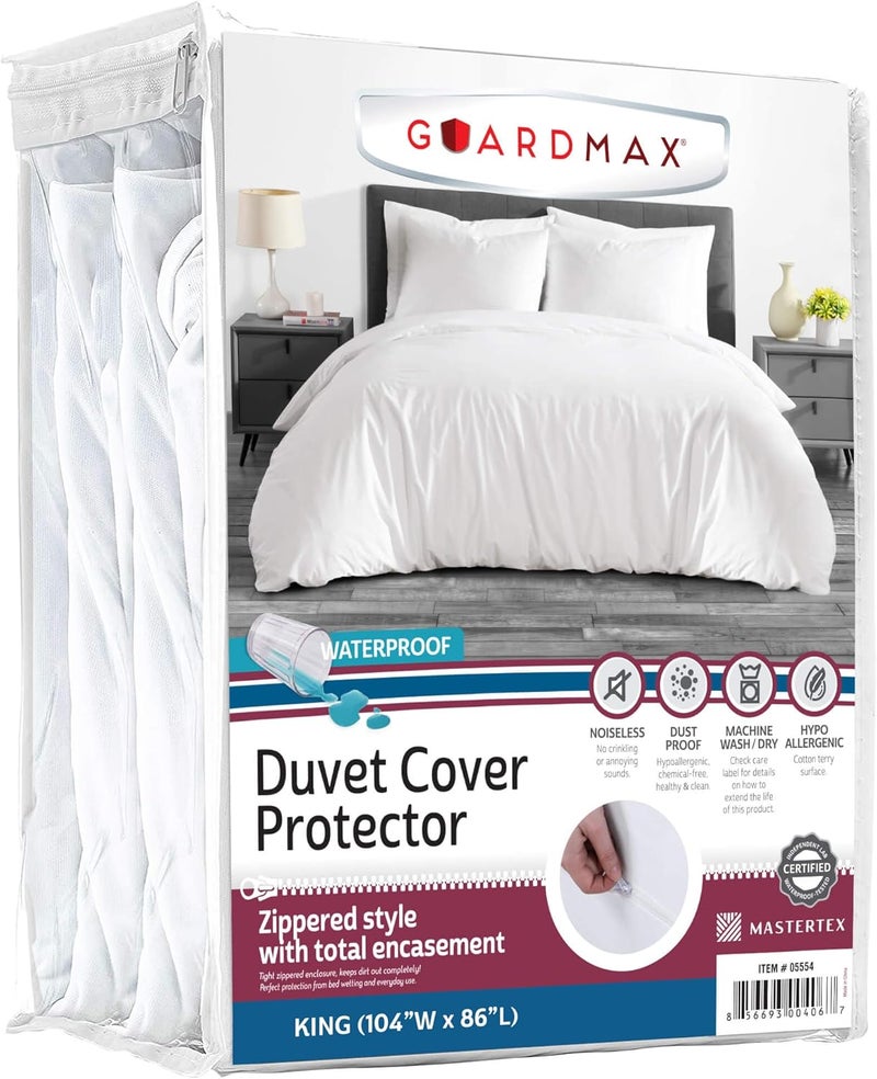 Guardmax Waterproof Duvet Cover - Jersey Fabric with Zipper Closure | Premium Quality, Bed Bug & Allergen Proof King (104 x 86) - Image 1