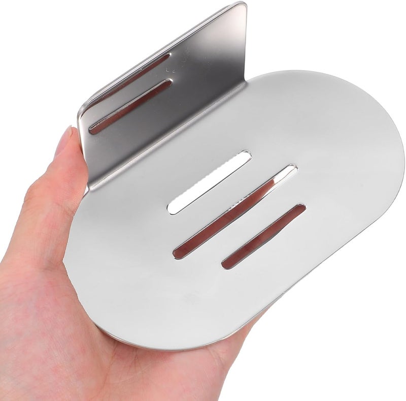 Toyvian 2pcs Stainless Steel Soap Holder with Drainage Adhesive Wall-Mounted Self-draining Soap Dish Tray for Bathroom and Shower 1.5mm Thickness Rust-Resistant - Image 4