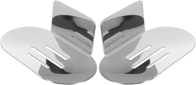 Toyvian 2pcs Stainless Steel Soap Holder with Drainage Adhesive Wall-Mounted Self-draining Soap Dish Tray for Bathroom and Shower 1.5mm Thickness Rust-Resistant - Image 1