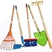 POMIKU Kids Shovel Rake for Leaves Spade Hoe and Broom 5Pcs Kids Garden Tools Gardening Yard Outdoor Toy Gifts for Boys Girls Age 3 4 5 6 7 8 Years Old - Image 4