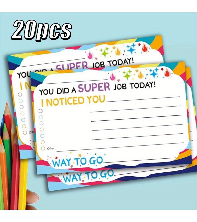 20 Motivational Postcards Designed for Reward Charts Behavior Incentive Cards Teachers Certificates of Achievement School Supplies 20pcs - Image 4