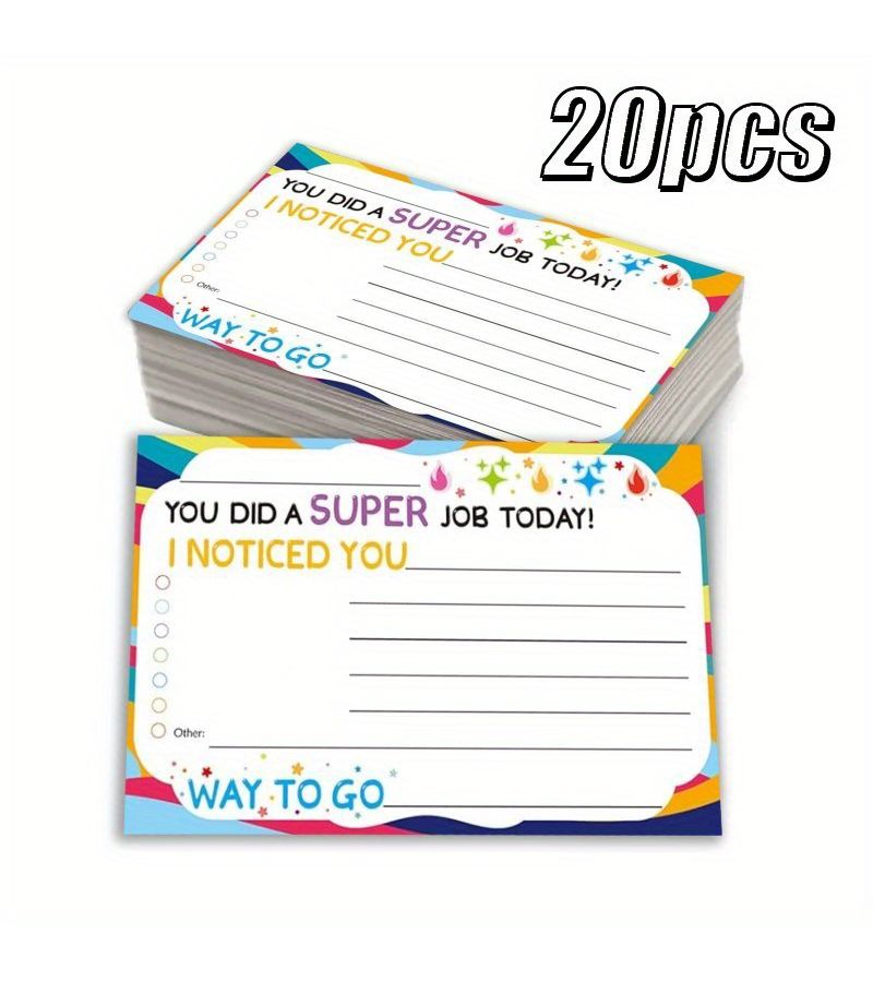20 Motivational Postcards Designed for Reward Charts Behavior Incentive Cards Teachers Certificates of Achievement School Supplies 20pcs - Image 3
