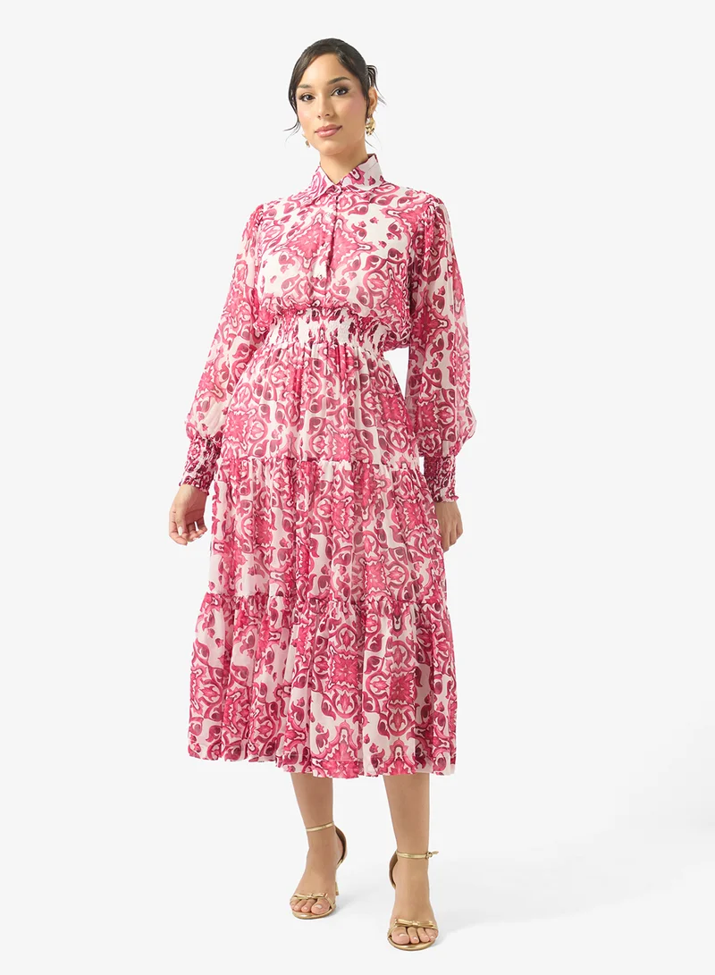 جولدن ابل Printed Maxi Dress