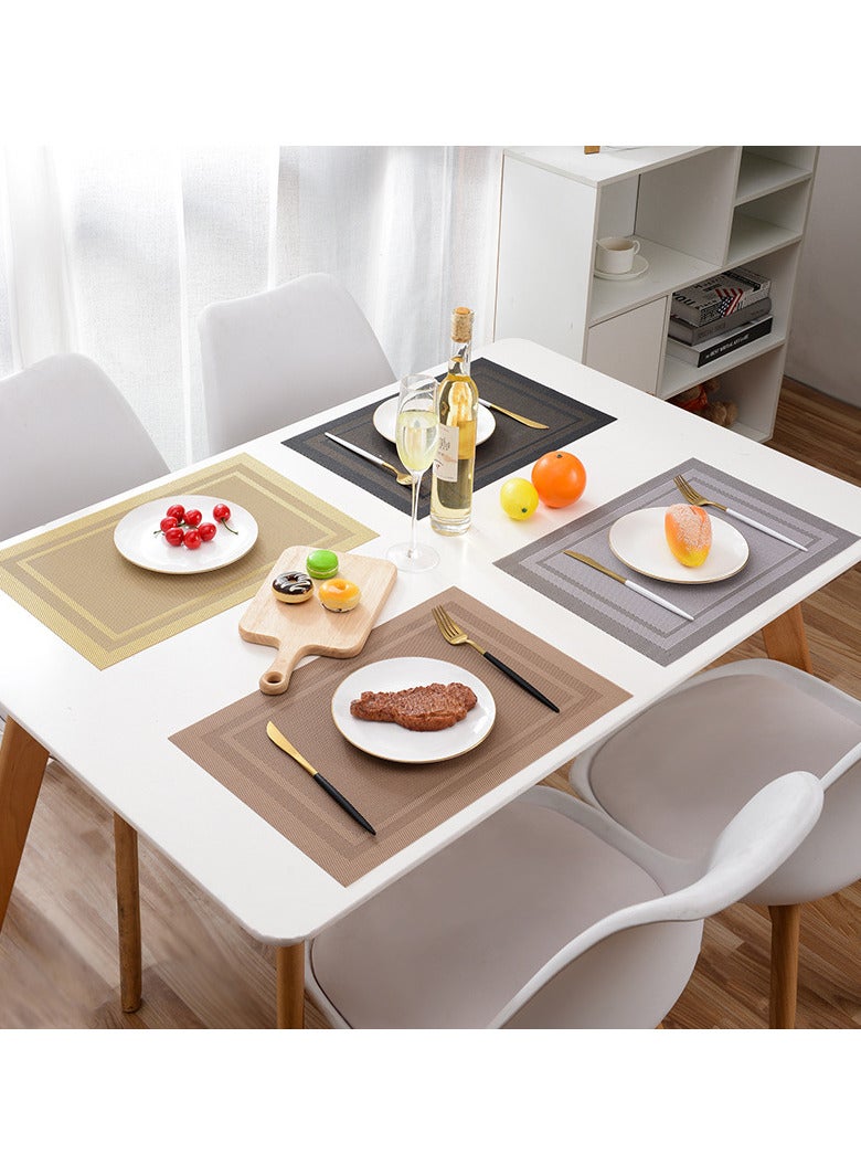 TOMSHOO Placemats for Dining Table Set of 4, Woven Place Mats Table Runner, Waterproof Washable Kitchen Table Mats, Heat-Resistant Table Mats for Table Decoration (Gold) - Image 4