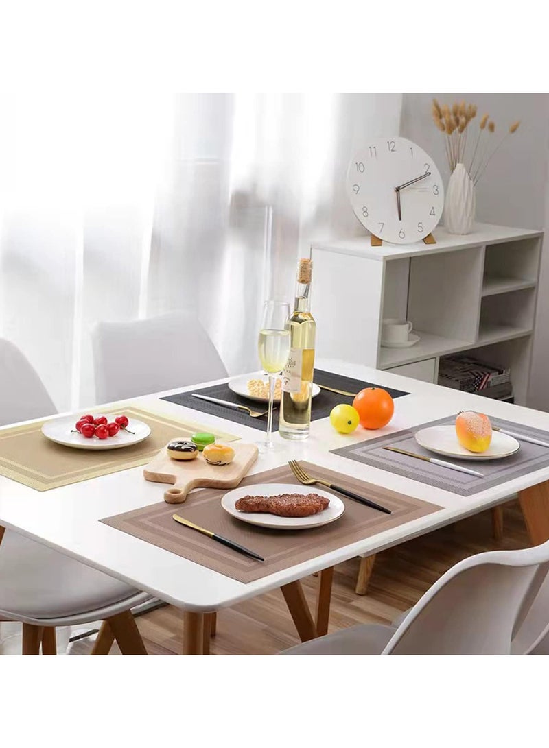 TOMSHOO Placemats for Dining Table Set of 4, Woven Place Mats Table Runner, Waterproof Washable Kitchen Table Mats, Heat-Resistant Table Mats for Table Decoration (Gold) - Image 5