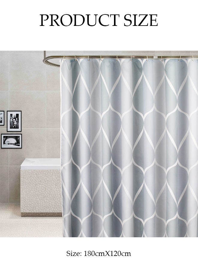 Waterproof Shower Curtain，Thickened Bathroom Curtains，Moisture Absorption And Durability，Waterproof Quick Drying，Anti Mold，With Hooks，For Bathroom And Bath Tub，120*180cm - Image 2