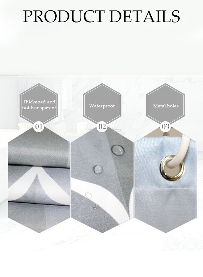 Waterproof Shower Curtain，Thickened Bathroom Curtains，Moisture Absorption And Durability，Waterproof Quick Drying，Anti Mold，With Hooks，For Bathroom And Bath Tub，120*180cm - Image 4